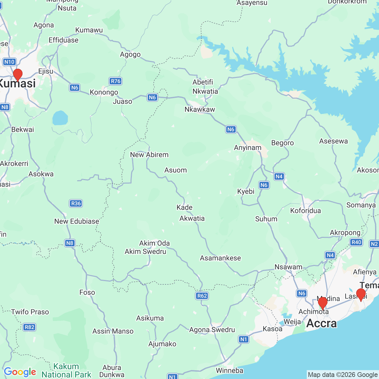 Google map image of our locations